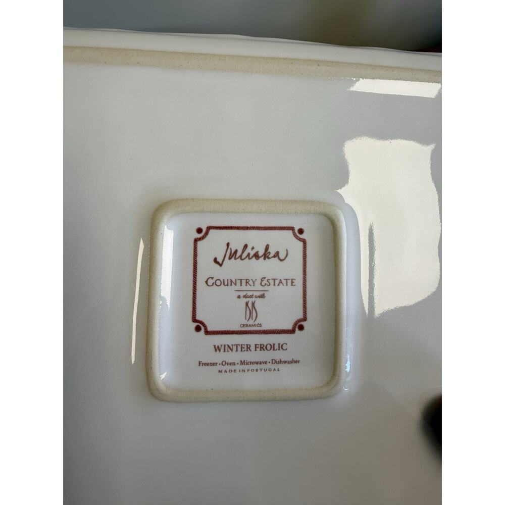 New in Box Juliska Country Estate Winter Frolic “Stable Soirée” Sweets Tray - Picture 6 of 7